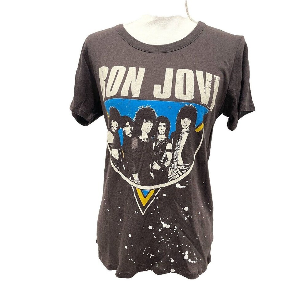 CHASER Bon Jovi Splattered Rock 100% Cotton Tee Rock Concert Size S